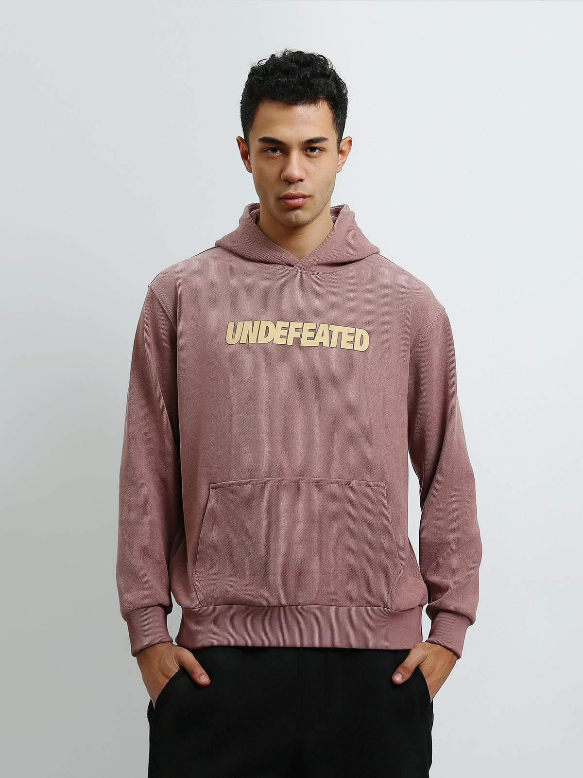 Sweat à Capuche Homme Rose Poudré avec Imprimé Undefeated – Casual - SWS26WHNK26534TM1