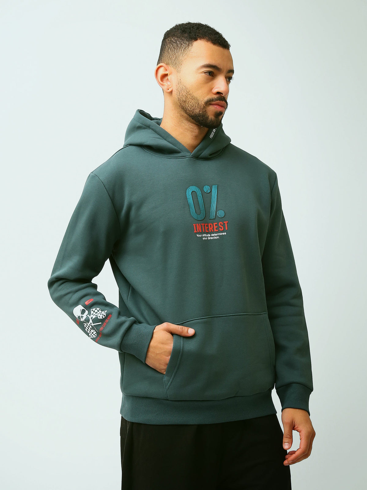 Sweat à Capuche Homme avec Inscription Graphique – Style Streetwear - SWS26WHNK26557TM1
