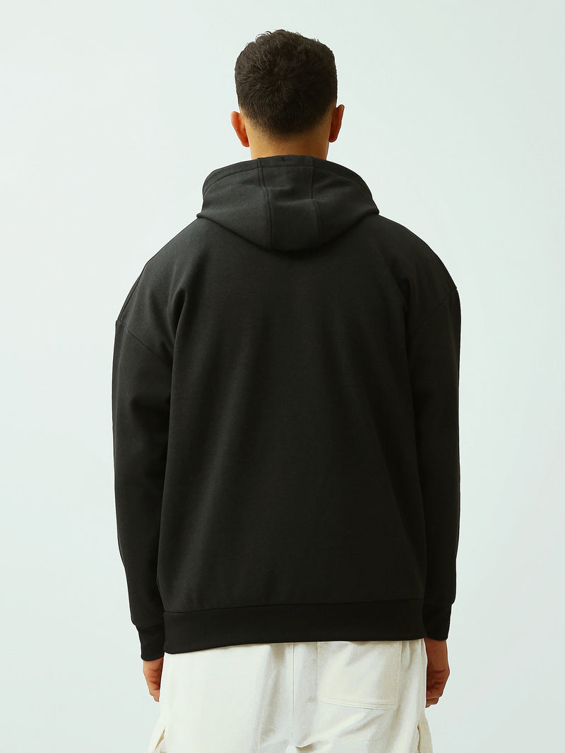 Sweat à Capuche Homme Noir Oversize avec Imprimé SWAG – Streetwear - SWS26WHNL26434TM1