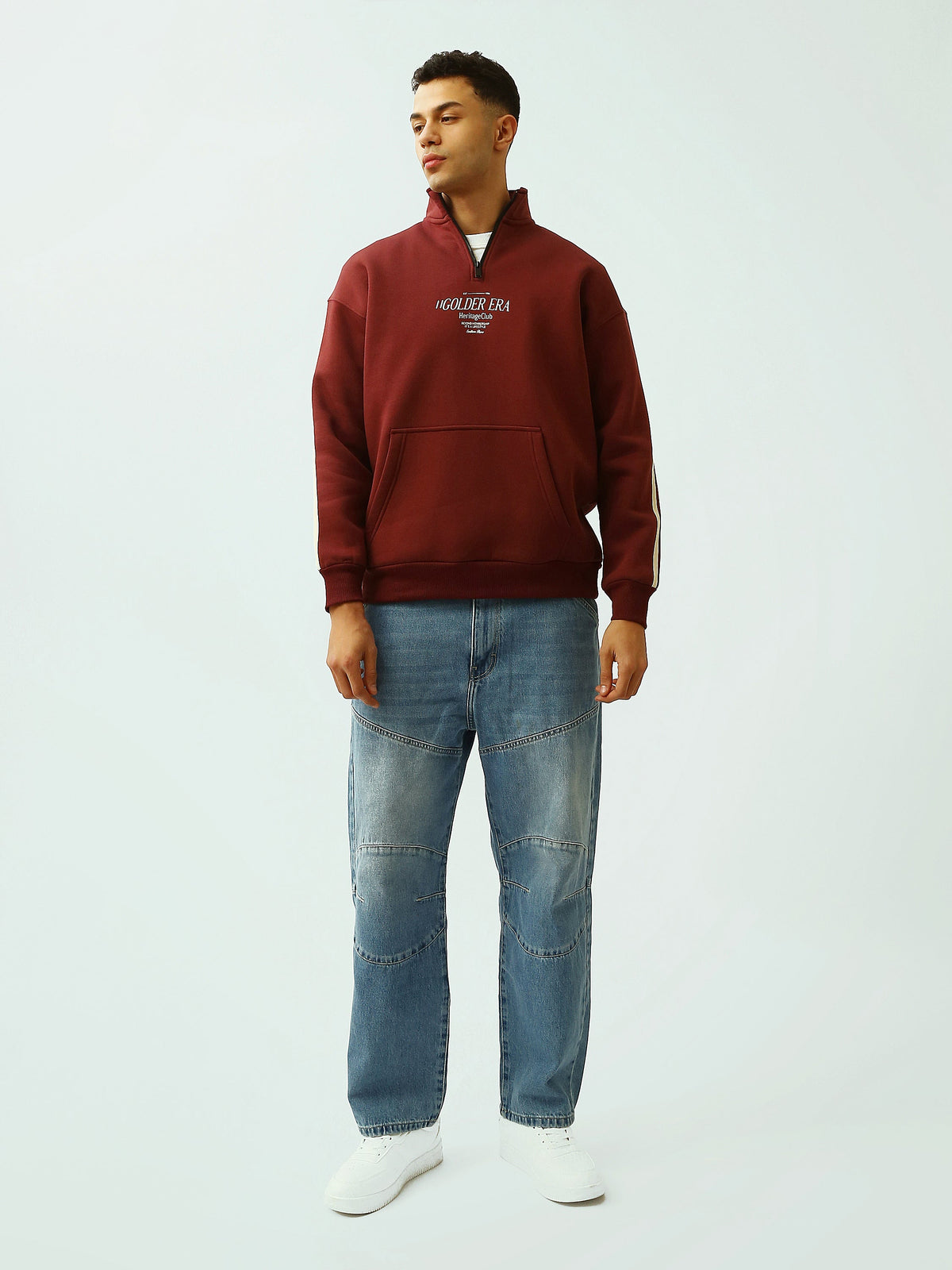 Sweat Homme à Col Montant Zippé – Coupe Oversize et Style Casual - SWS26WQNK26578TM1