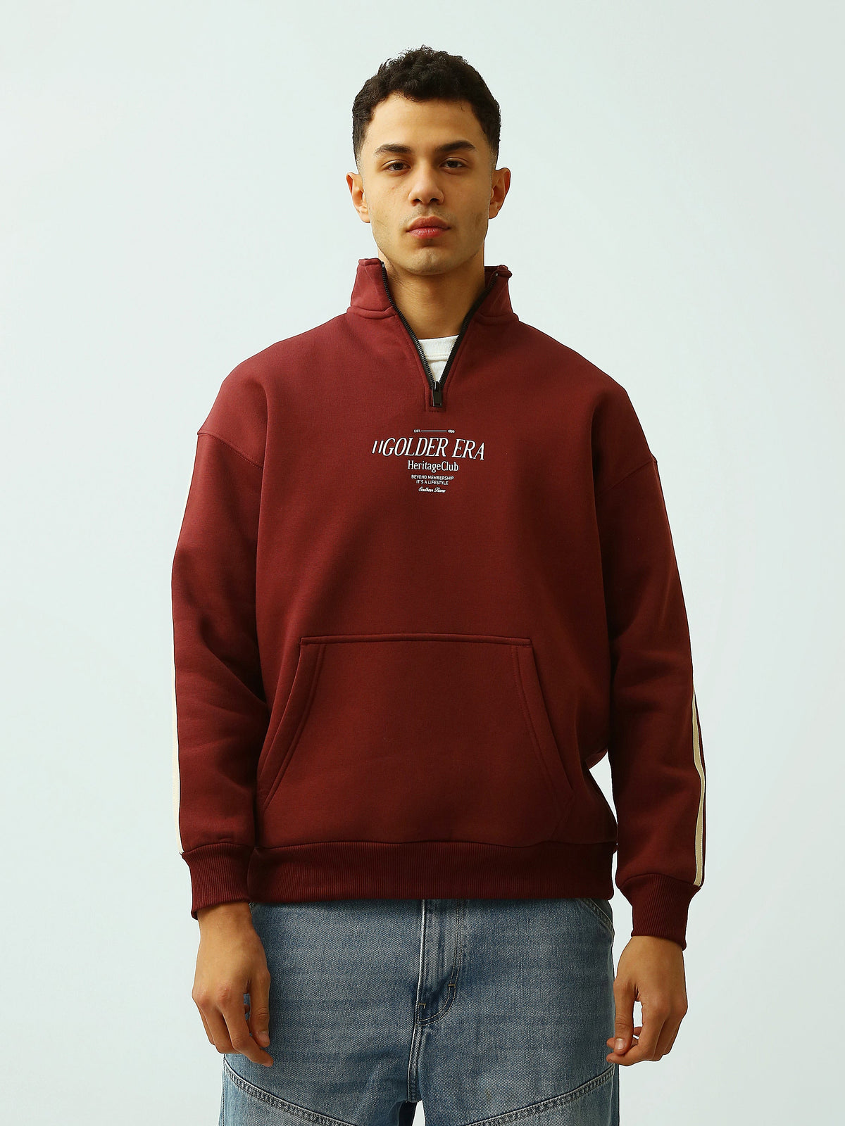 Sweat Homme à Col Montant Zippé – Coupe Oversize et Style Casual - SWS26WQNK26578TM1