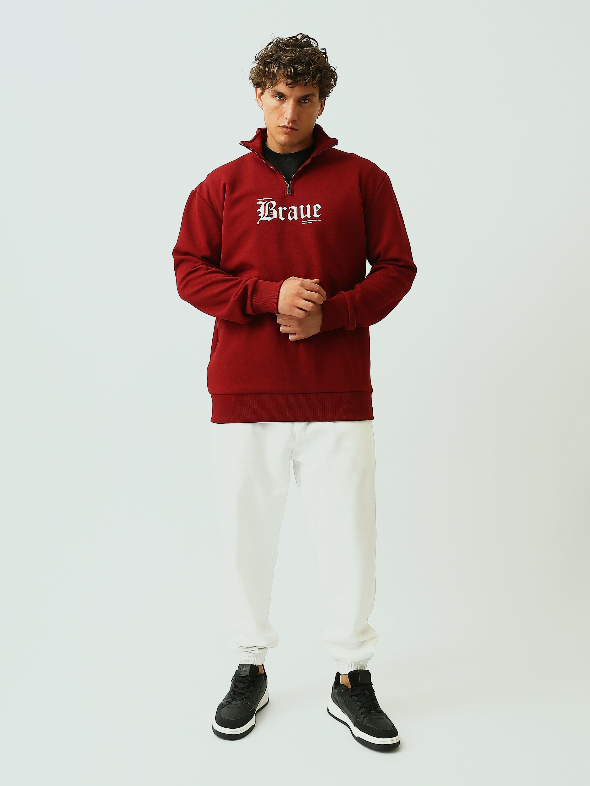 Sweat homme col montant zippé avec logo – Style urbain et confort premium - SWS26WQNK26591TM1