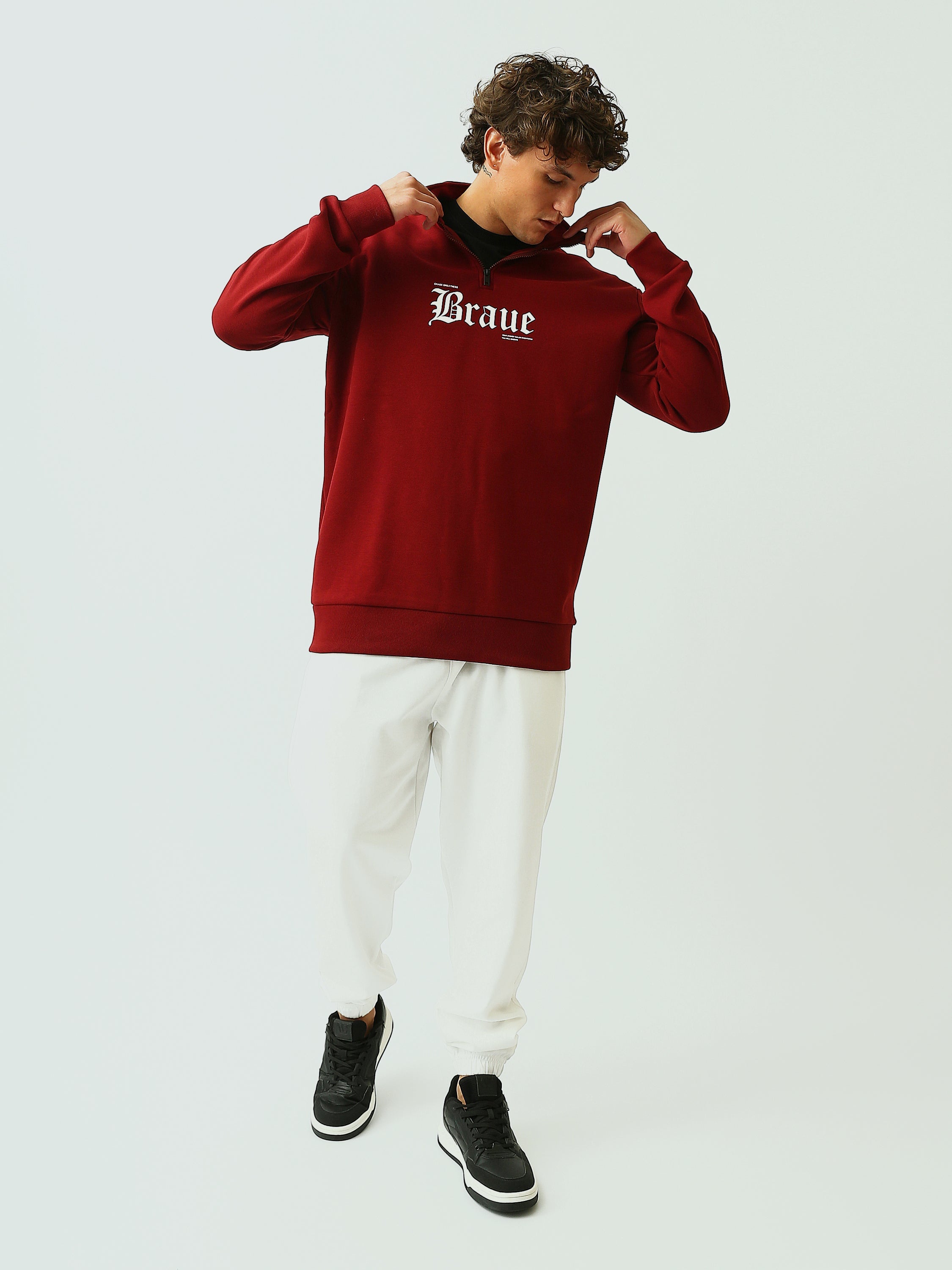 Sweat homme col montant zippé avec logo – Style urbain et confort premium - SWS26WQNK26591TM1