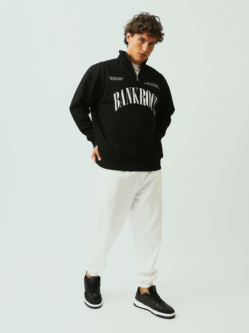 Sweat Homme Col Montant Zippé Oversize Imprimé BANKROCK - SWS26WQNL26440TM1