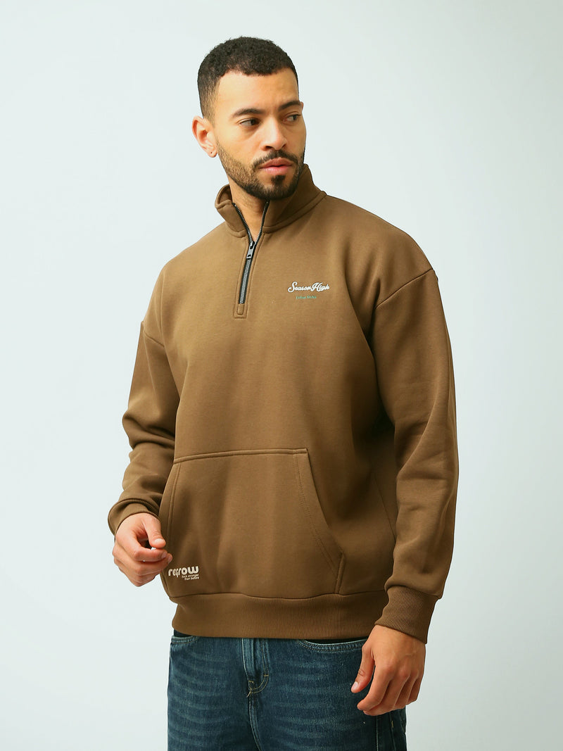 Sweat Homme Oversize à Col Montant Demi-Zippé – Style Casual - SWS26WQNL26579TM1