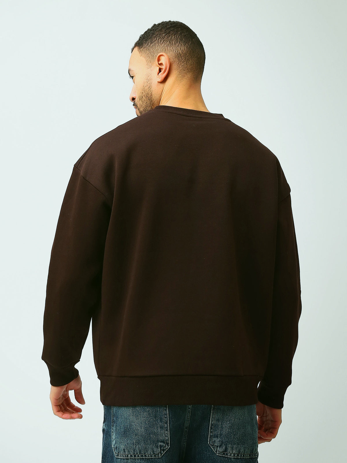 Sweat Homme Oversize à Col Rond avec Inscription Brodée - SWS26WREK26580TM1