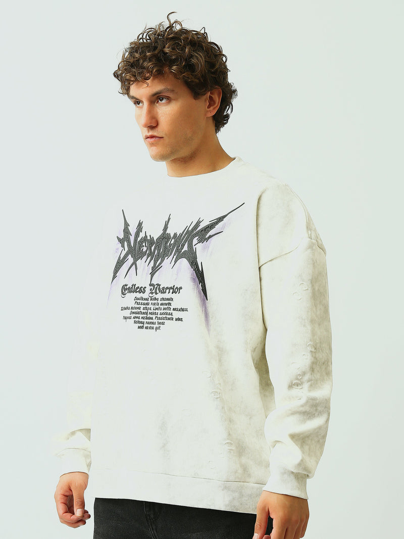 Sweat-shirt homme à col rond avec imprimé graphique – Style streetwear moderne - SWS26WRNL26449TM1