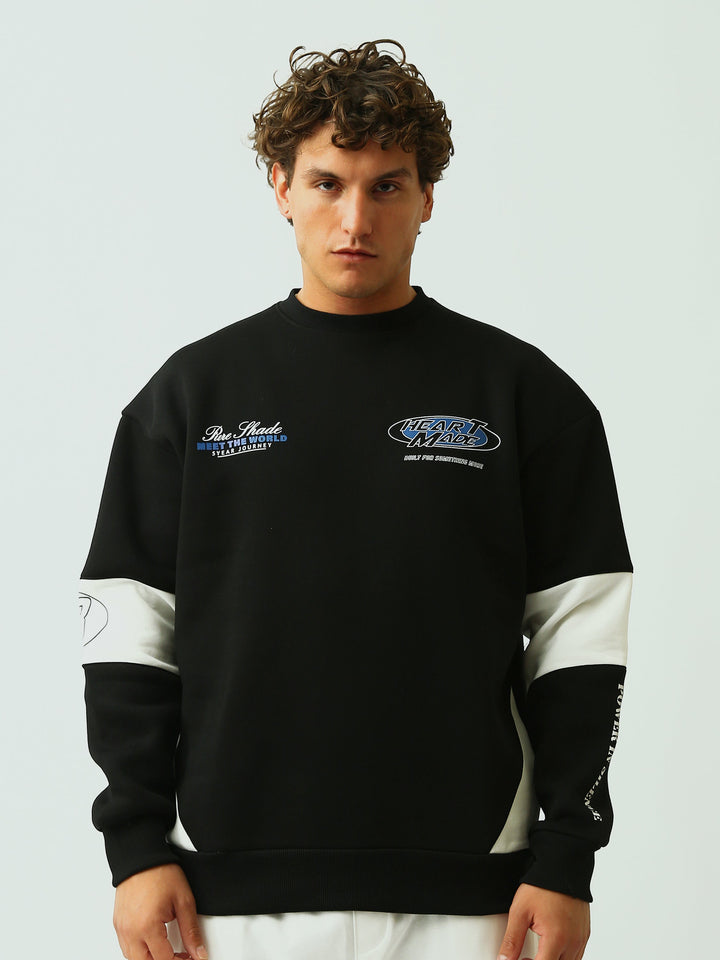 Sweatshirt Homme à Imprimés Graphiques – Style Streetwear Moderne - SWS26WRNL26508TM1