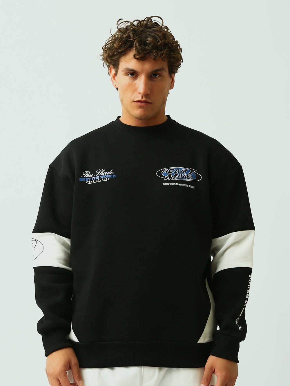 Sweatshirt Homme à Imprimés Graphiques – Style Streetwear Moderne - SWS26WRNL26508TM1