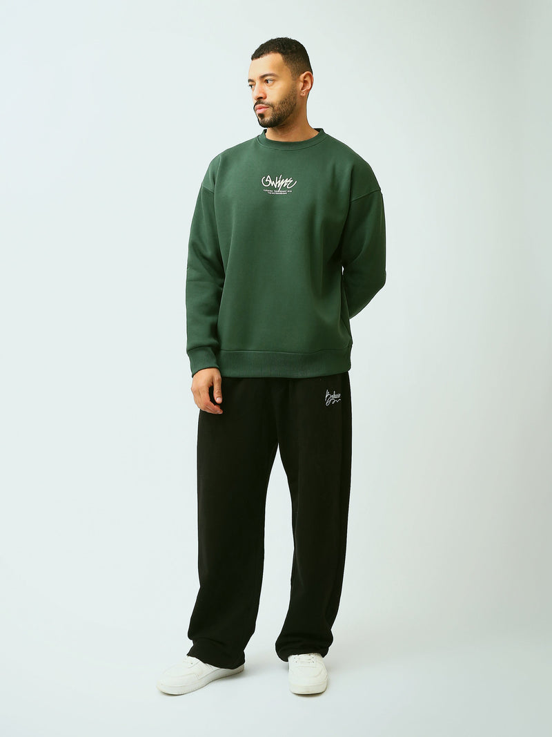 Sweat Homme Oversize à Col Rond avec Inscription – Style Streetwear - SWS26WRNL26584TM1