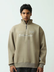 Sweat Homme Col Montant à Demi-Zip Imprimé - SWS26WTNL26381TM1