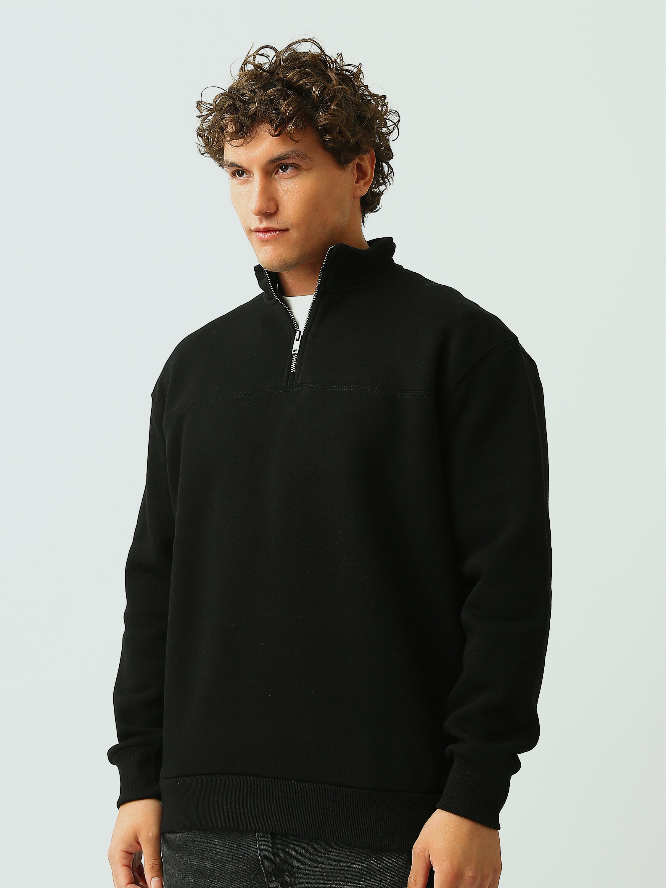 Sweat Homme Col Montant à Demi-Zip Oversize - SWS26WTPL26501TM1