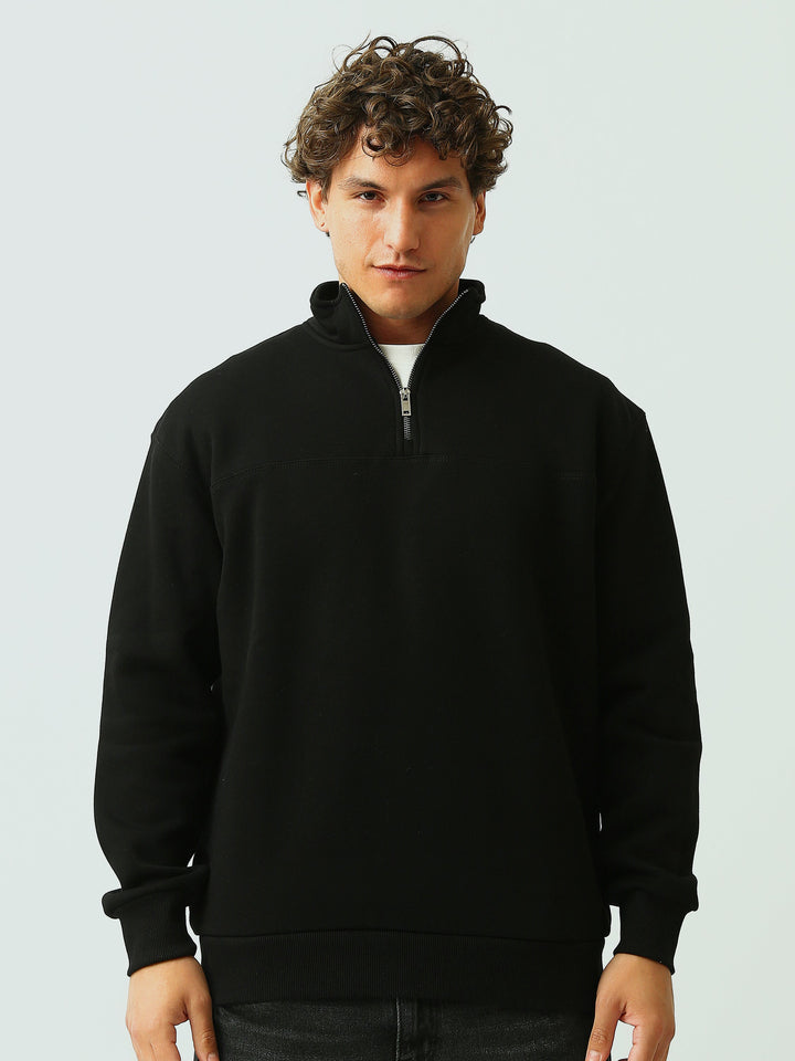 Sweat Homme Col Montant à Demi-Zip Oversize - SWS26WTPL26501TM1