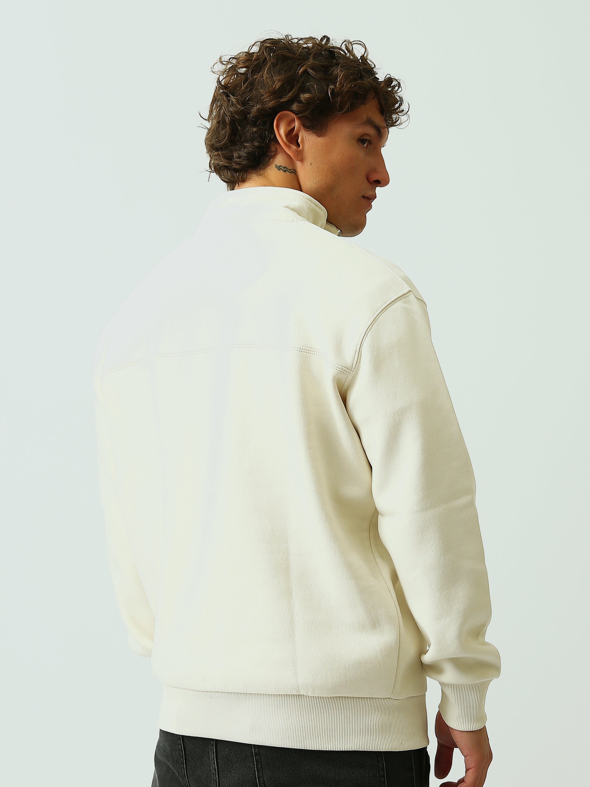 Sweat Homme Col Montant à Demi-Zip Oversize - SWS26WTPL26501TM1