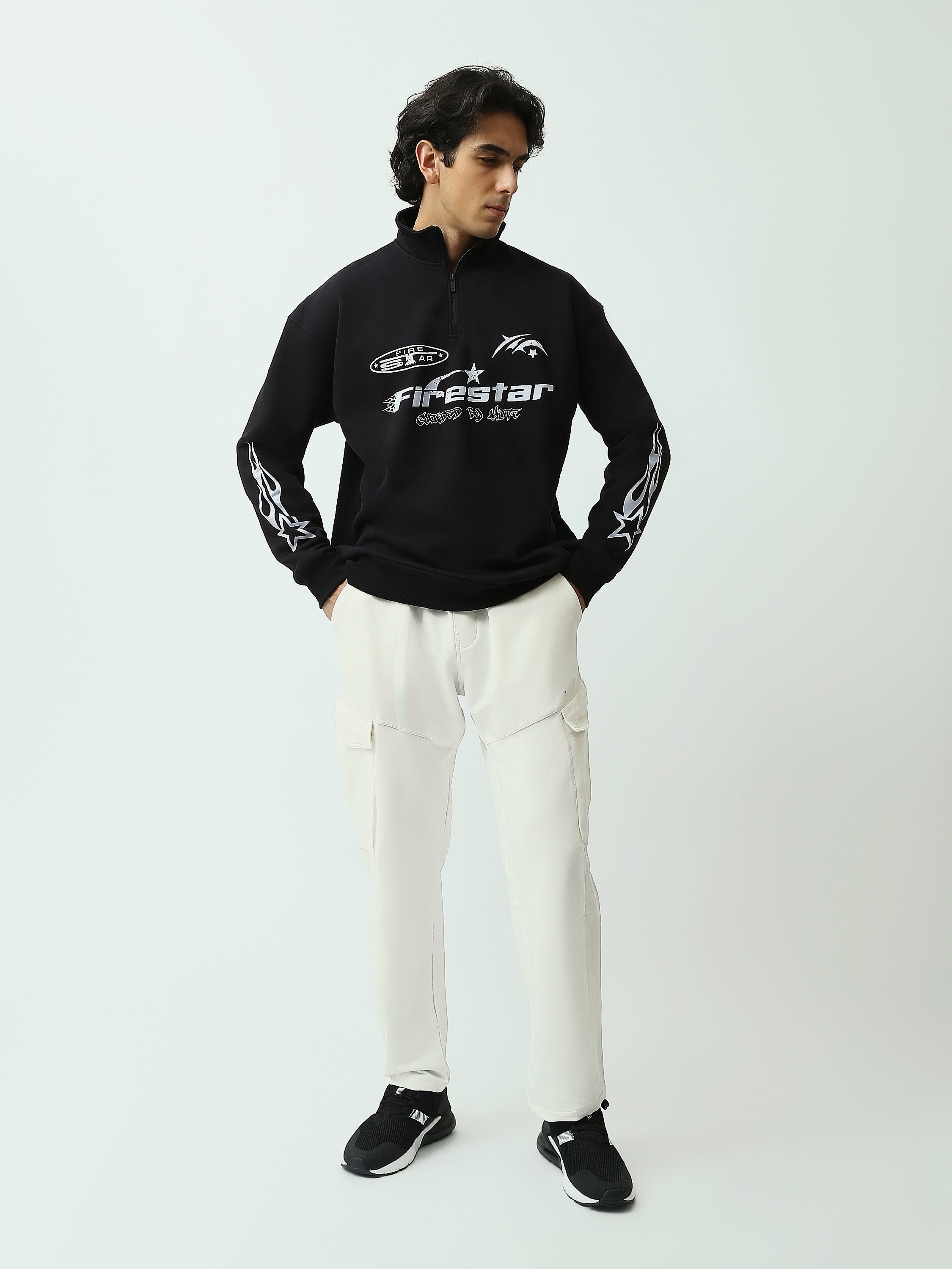 Sweat homme col montant zippé avec imprimé – Style streetwear affirmé - SWS26WZNL26370TM1