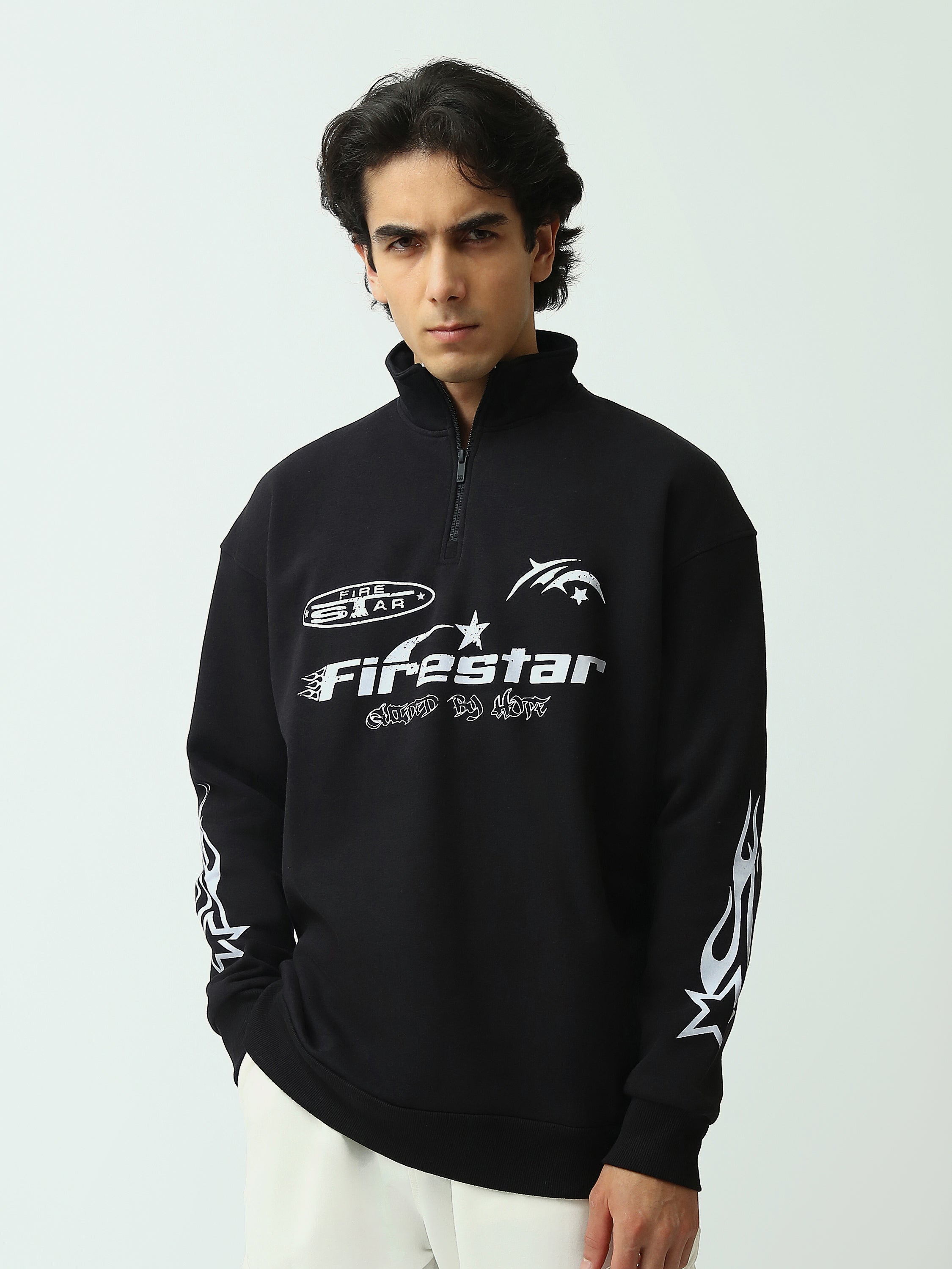 Sweat homme col montant zippé avec imprimé – Style streetwear affirmé - SWS26WZNL26370TM1