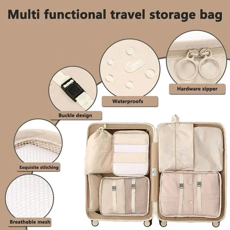 Ensemble de 11pcs Organisateurs de Voyage – Sacs de Rangement pour Vêtements, Articles de Toilette, Chaussures, et Accessoires - Justyol
