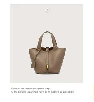 New lychee patterned bucket bag, women's handbag, Picotin bag MU Group