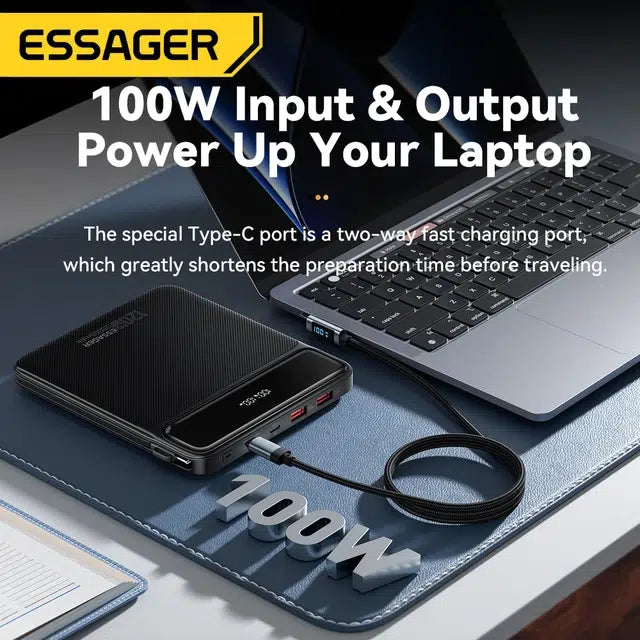 Essager Power Bank 120W 20000mAh Charge Rapide PD pour PC Portable Maroc