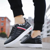 Men's Sneakers White Casual Shoes Lightweight Breathable Flats Fashion Lace-up Vulcanized Shoes Non Slip Outdoor Men Shoes Tenis MU Group