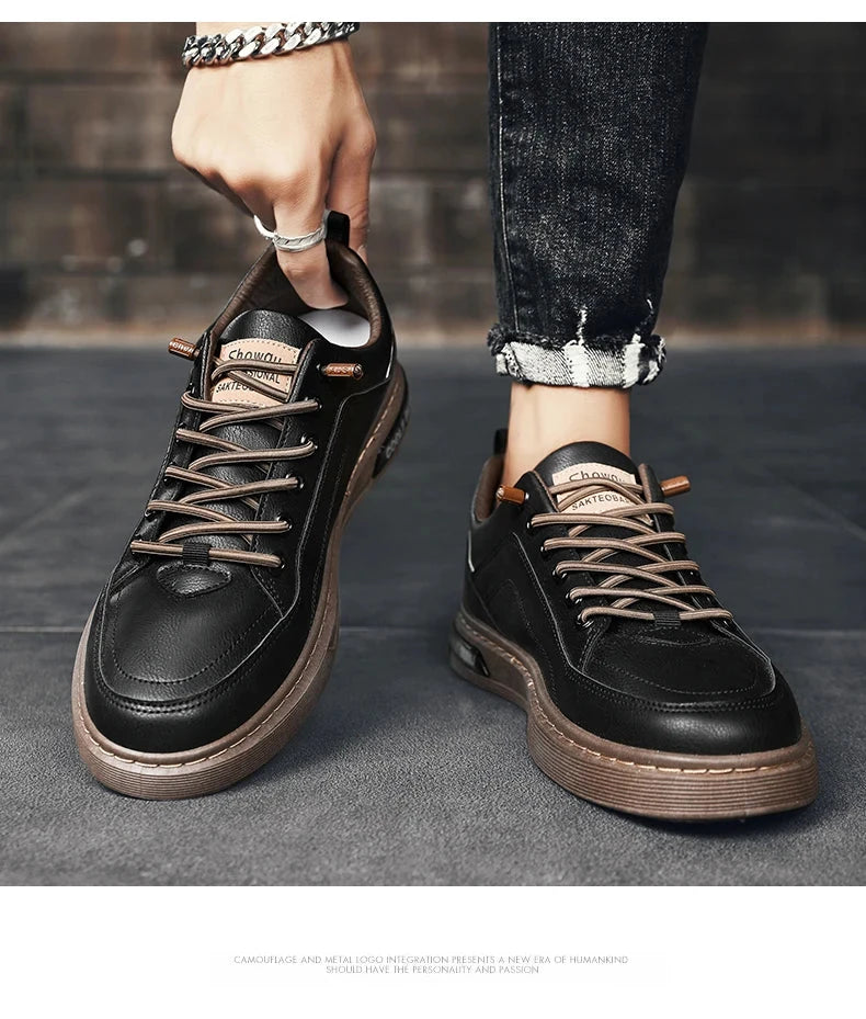 2025 New Trendy Versatile Cloth Shoes Men's Spring New Breathable White Shoes Men's Sports and Leisure Board Shoes Trendy Shoes MU Group