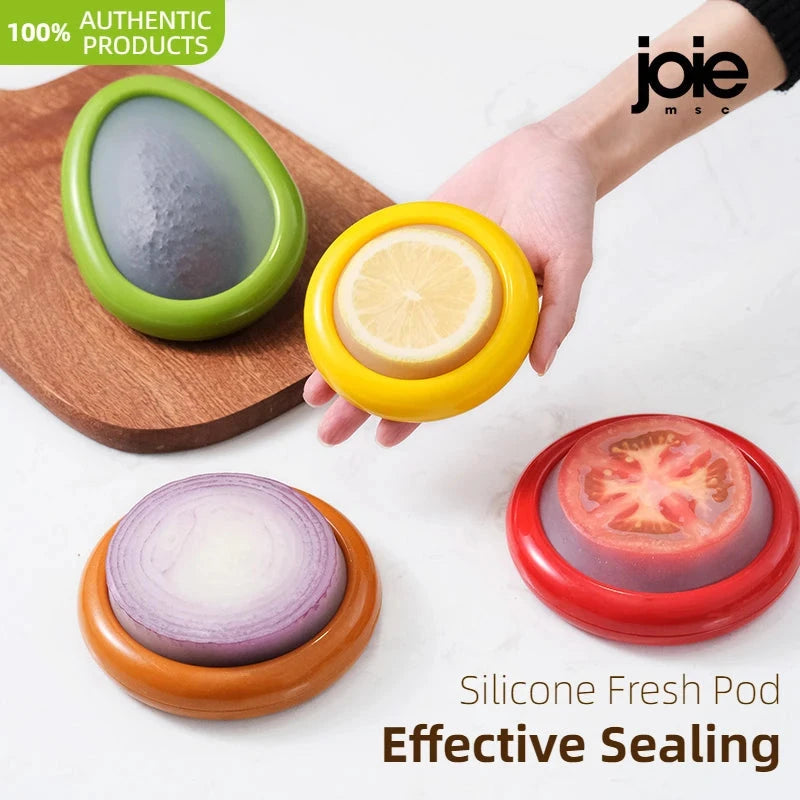Joie Silicone Storage Box Fruit Vegetable Container Stretch Pod Airtight Avocado Tomato Lemon Onion Fresh-Keeping Anti-oxidation MU Group