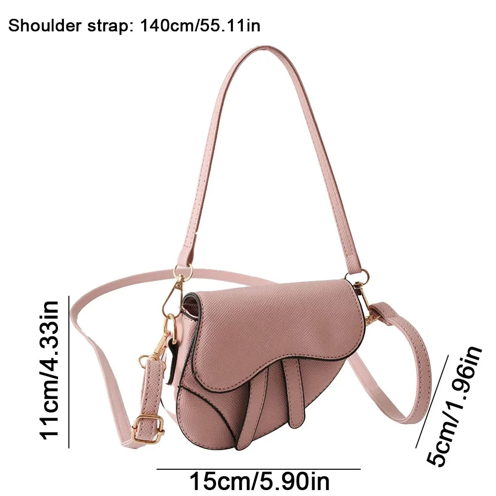 Sac à Main Femme Mini Selle – Sac Bandoulière Tendance avec Fermeture à Boucle et Zip - Justyol