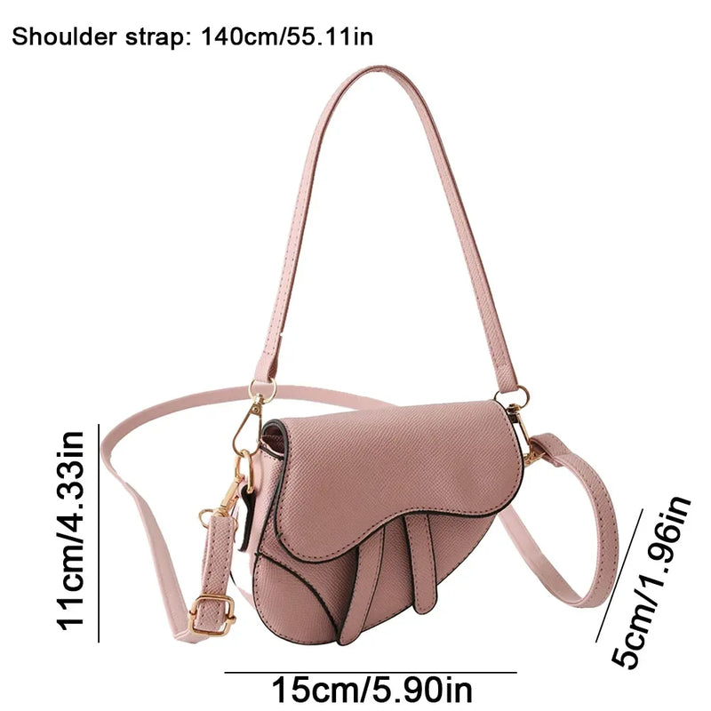 Sac à Main Femme Mini Selle – Sac Bandoulière Tendance avec Fermeture à Boucle et Zip