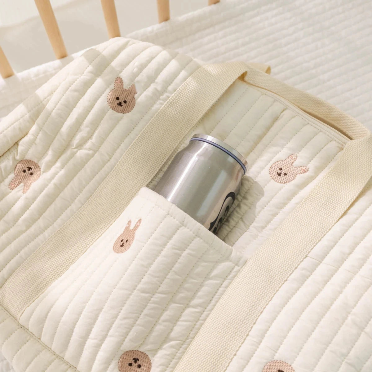 New Embroidered Mom Bag Storage Bag Large Capacity Mommy Travel Bag Fashion Multi-functional Handbag Lightweight Diagonal MU Group