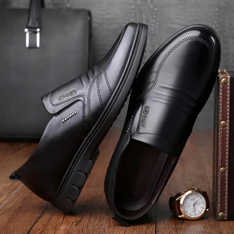 Men's Loafers Classic Business Dress Shoes 2025 New Casual Leather Shoes Slip-on Driving Shoes Men's Soft Leather Shoe Moccasins MU Group