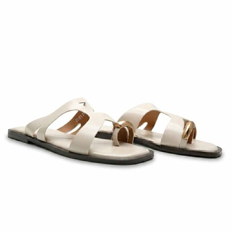 Mules Plates Femme Entredoigt à Brides Élégantes et Détail Doré