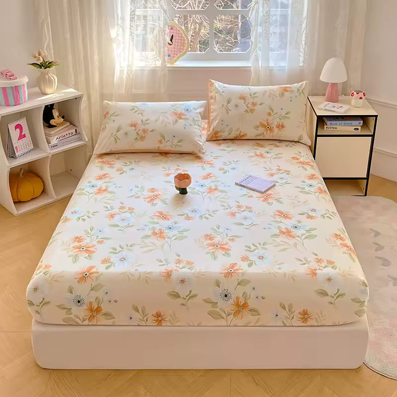 Drap-housse coton imprimé doux 180x200 cm