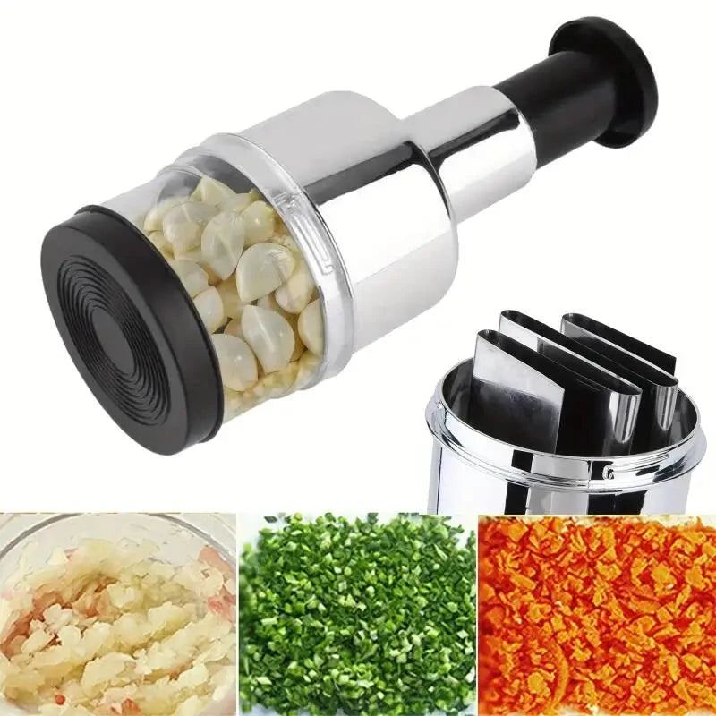 Manual Onion Chopper Stainless Steel Garlic Presser Food Crusher Cutter Meat Mincer Hand Press for Vegetable Kitchen Tool MU Group
