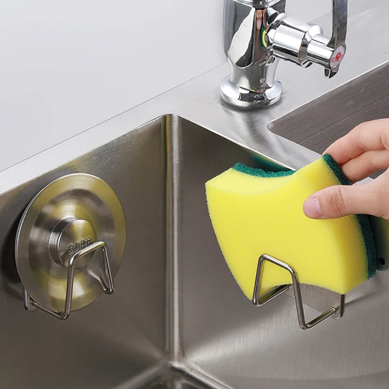 Stainless Steel Sink Sponge Rack For Sponge Steel Wire Ball Draining Paste The Inner Wall Of The Sink Kitchen Supplies MU Group