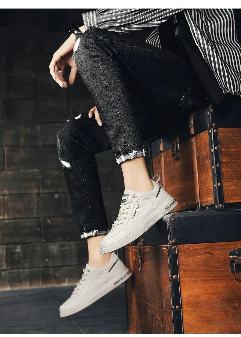 Chaussures Homme Blancs – Sneakers Tendances et Respirantes, Baskets de Sport et Loisirs, Chaussures Printemps Été 2025