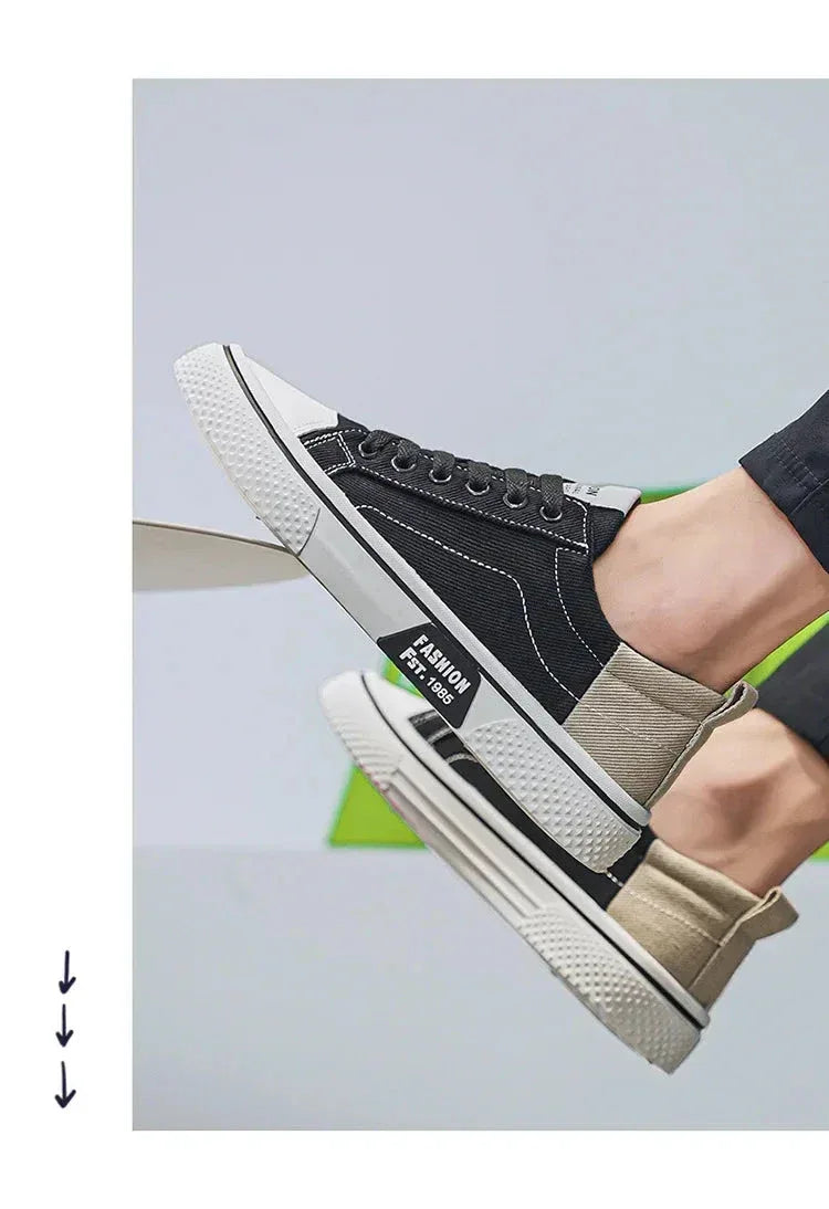 Chaussures Homme en Toile – Sneakers Skateboard Extérieures, Baskets Antidérapantes et Respirantes, Idéales pour la Marche et les Activités Casual