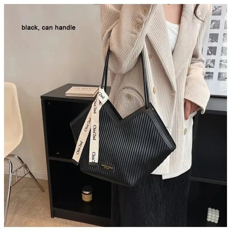 Sac à Main Femme Style Coréen – Sac Tote Casual en Canvas, Sac Bandoulière Commuter et Sac Élégant