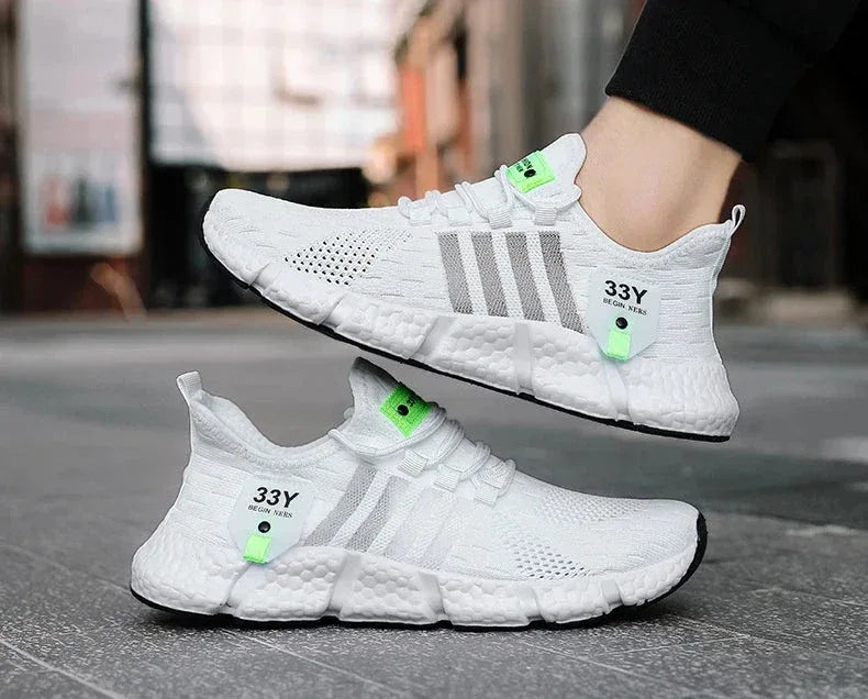 Chaussure Homme Sportive avec Semelle Blanche Élevée – Légère et Confortable pour l'Usage Quotidien
