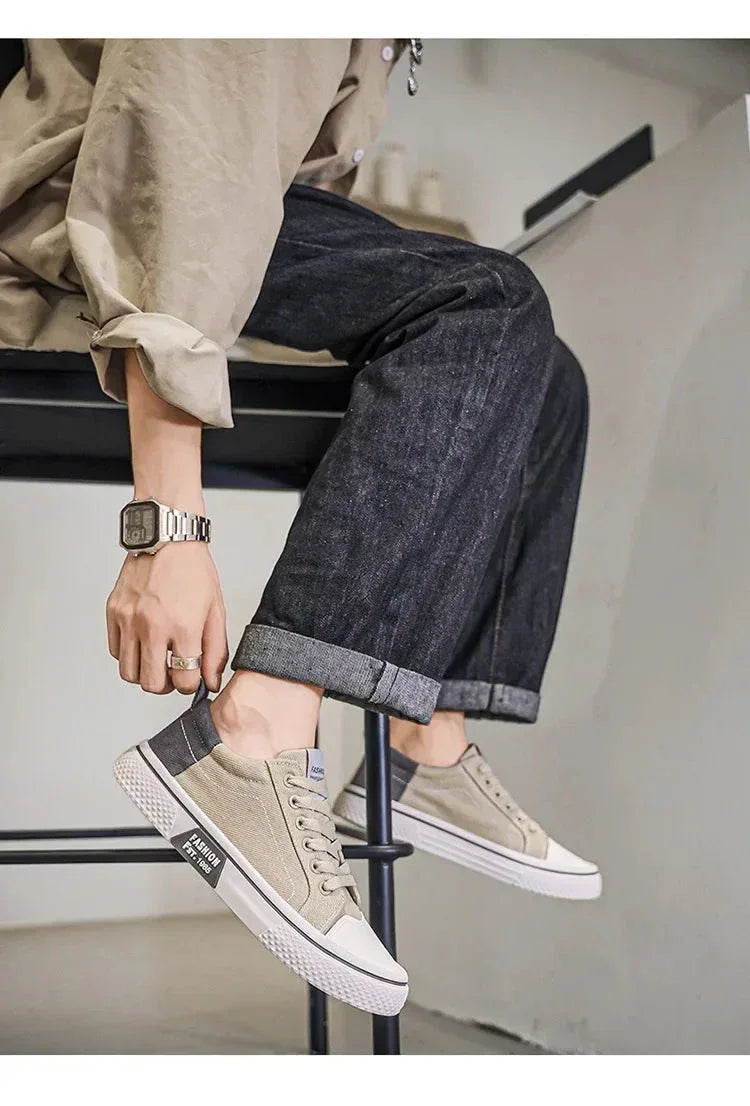 Chaussures Homme en Toile – Sneakers Skateboard Extérieures, Baskets Antidérapantes et Respirantes, Idéales pour la Marche et les Activités Casual