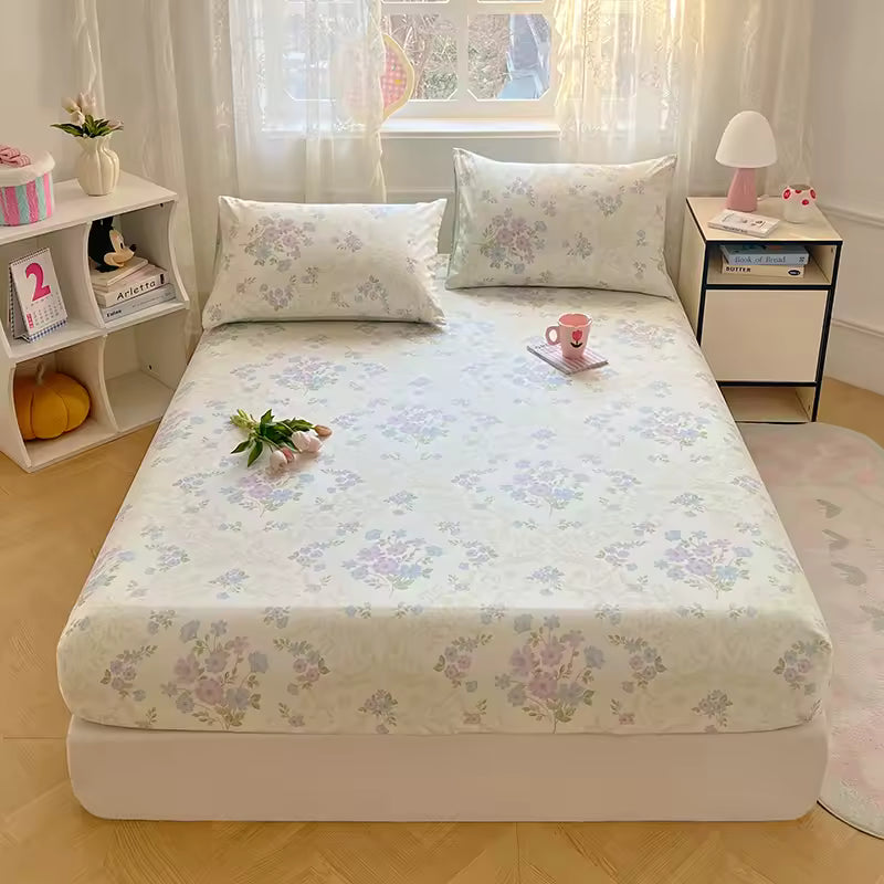 Drap-housse coton imprimé doux 180x200 cm