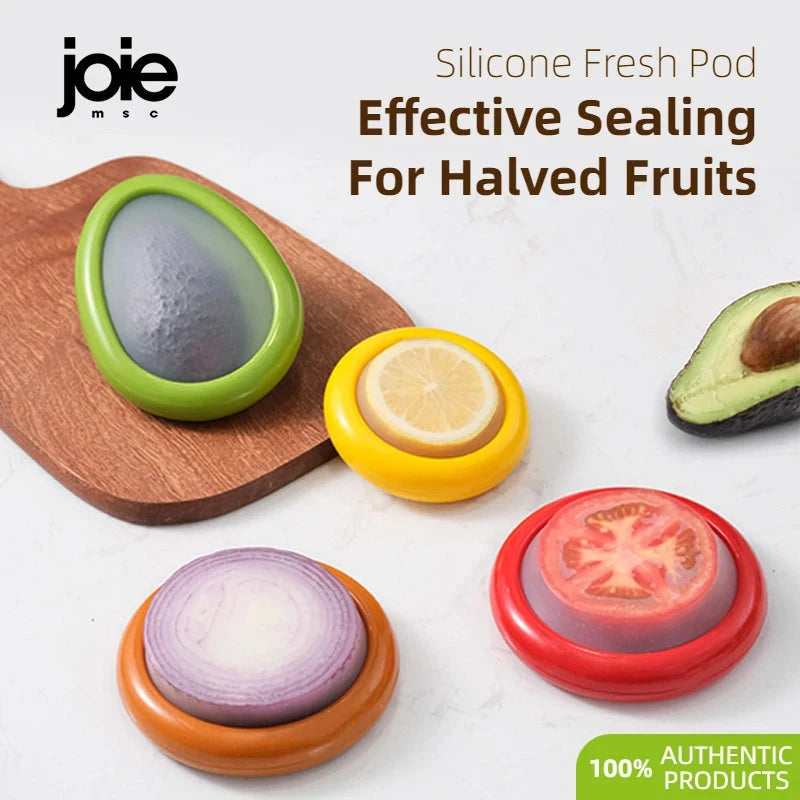 Joie Silicone Storage Box Fruit Vegetable Container Stretch Pod Airtight Avocado Tomato Lemon Onion Fresh-Keeping Anti-oxidation MU Group