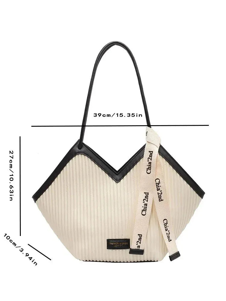 Sac à Main Femme Style Coréen – Sac Tote Casual en Canvas, Sac Bandoulière Commuter et Sac Élégant