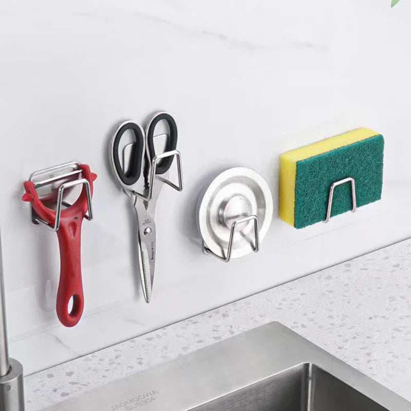 Stainless Steel Sink Sponge Rack For Sponge Steel Wire Ball Draining Paste The Inner Wall Of The Sink Kitchen Supplies MU Group