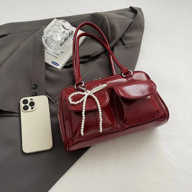 Sac à Main Femme Sous l’Aisselle avec Noeud – Sac Bandoulière Tendance et Polyvalent 2024