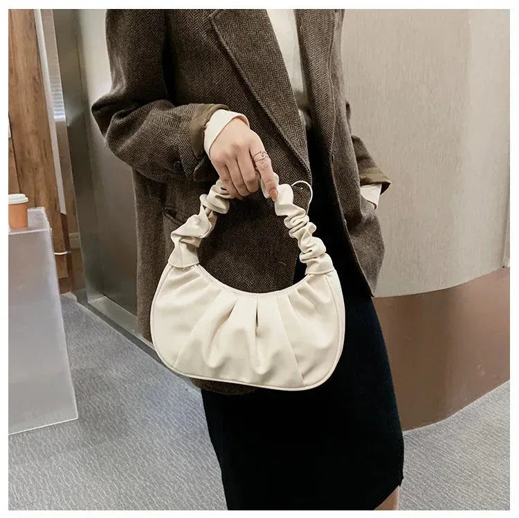Sac à Main Femme Été – Sac à Poignée Plissée PU, Sac Hobo de Mode et Sac à Bandoulière - Justyol