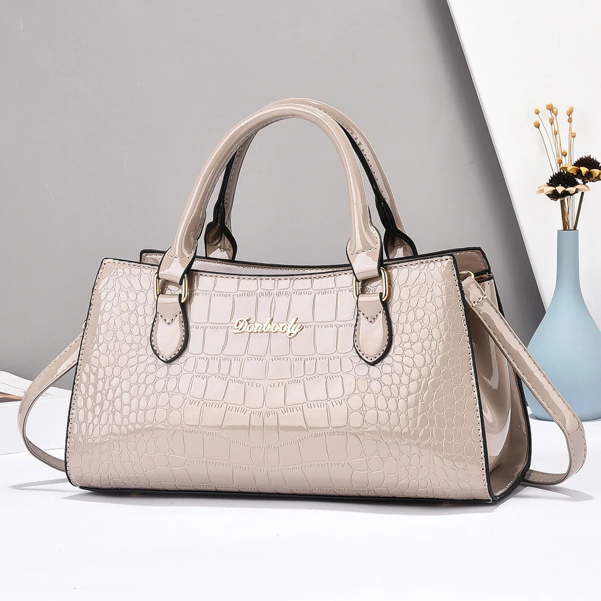 Sac à Main Femme en Cuir avec Motif Crocodile