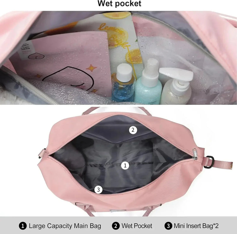 Sac de Voyage Femme – Sac de Sport Duffel, Sac à Bandoulière Weekender pour Femme, Sac de Gym et de Voyage
