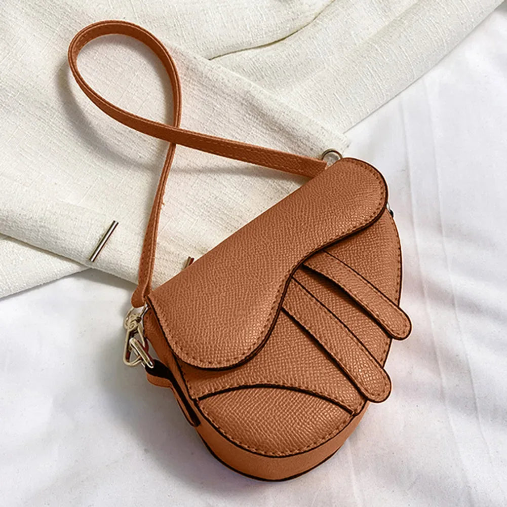 Sac à Main Femme Mini Selle – Sac Bandoulière Tendance avec Fermeture à Boucle et Zip - Justyol