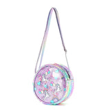 Kids Accessories Summer Lovely Kids Girls Sequin Crossbody Bag 3 Colors Cartoon Printed Round Shoulder Bag with Adjustable Strap MU Group