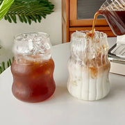 Verre en Verre 530ml – Tasse Résistante à la Chaleur avec Rayures - Justyol